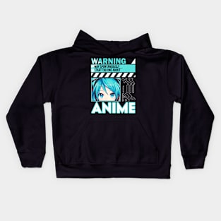 Warning May Spontaneously Talk About Anime Funny Manga Girl Kids Hoodie